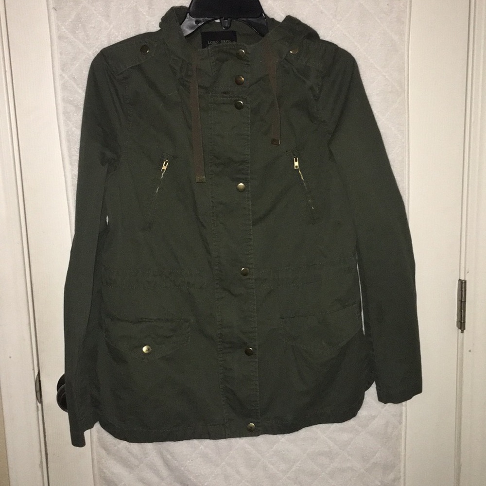 Hooded army green jacket